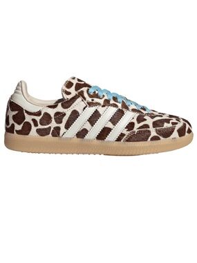 New NIB Women’s adidas Sama OG Brown Cow Giraffe Print Sneakers Sz 10
